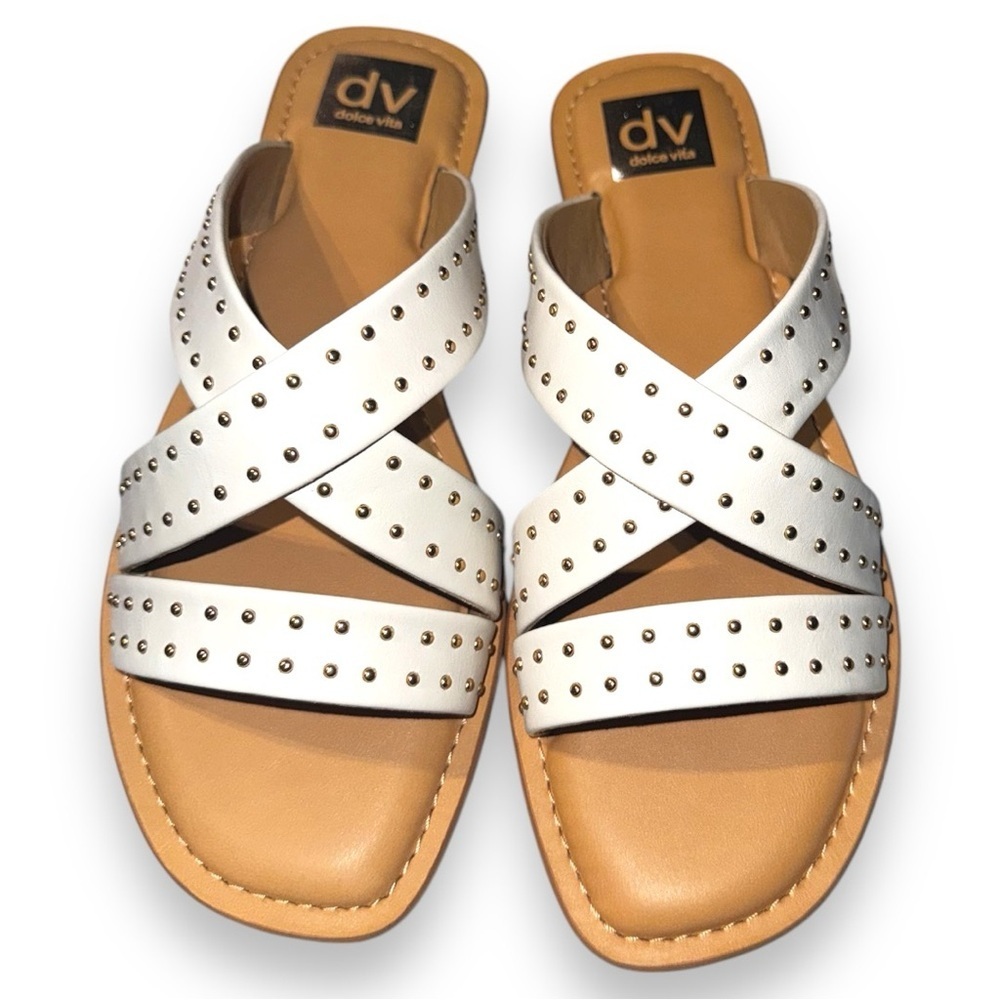 DV by Dolce Vita Women's White Studded Sandals JASSICA size 9​ NIB​